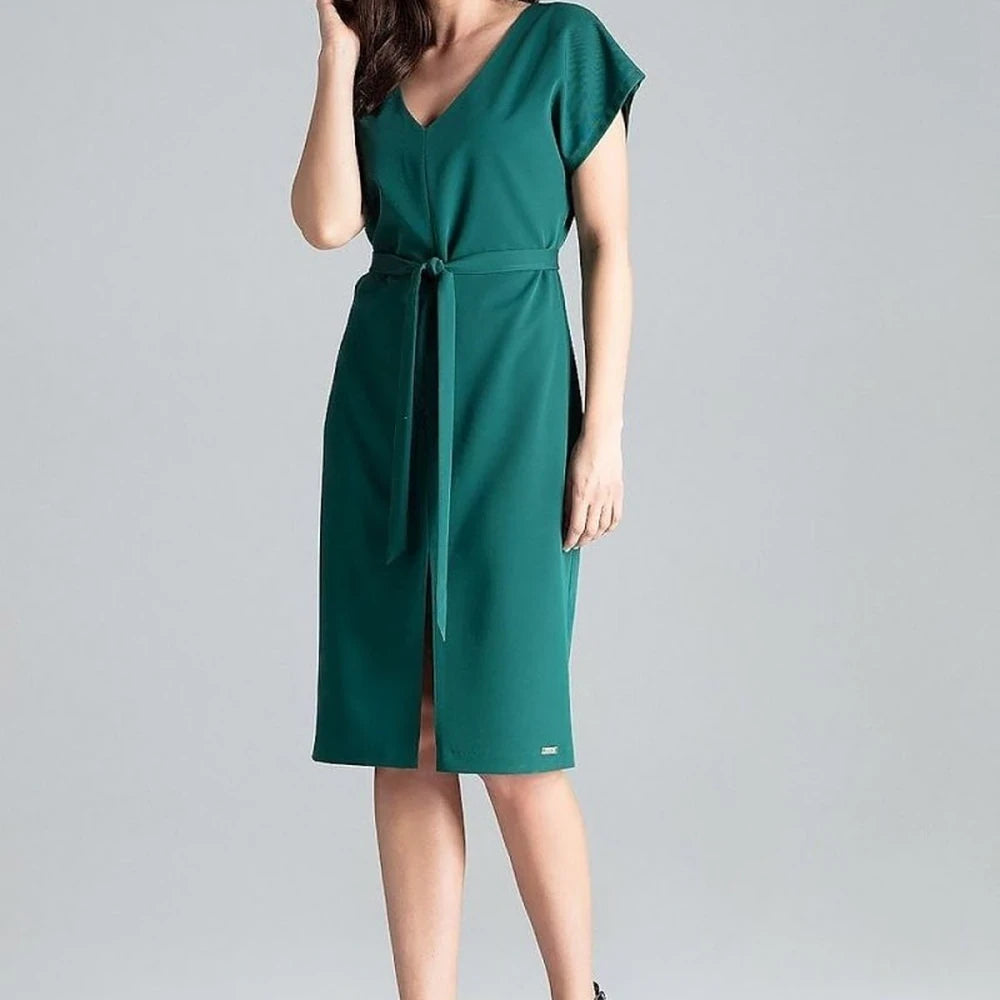 Kimono Sleeve Day Dress with Belt - Pink