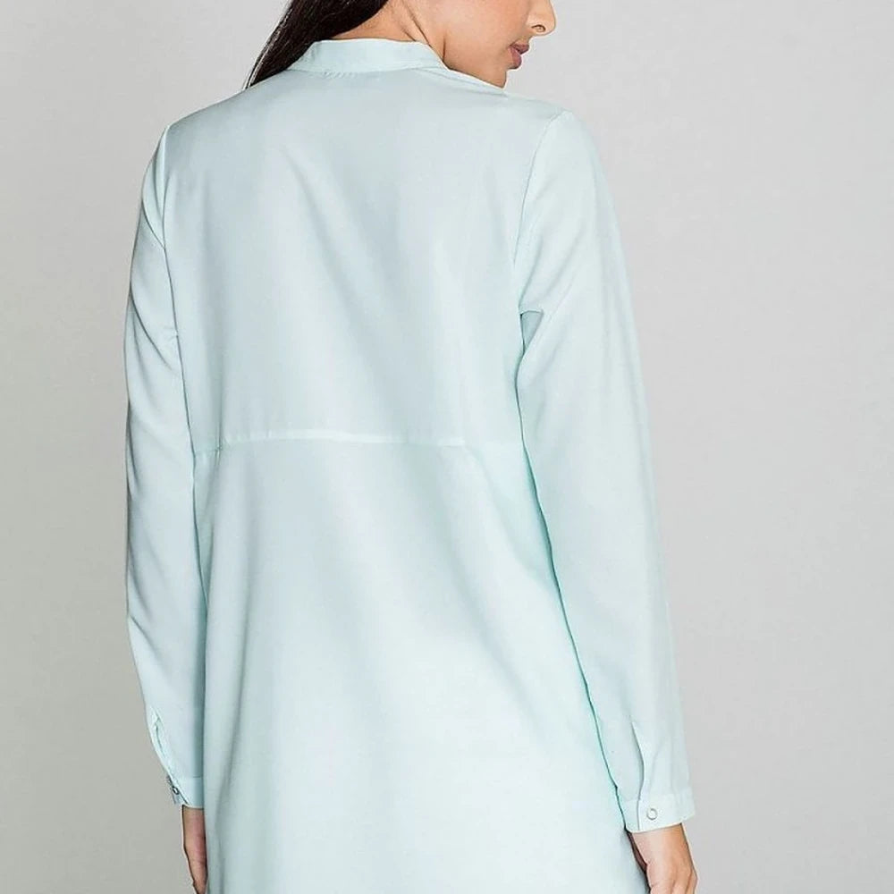 Tunic with Stand-Up Neckline and Long Sleeves