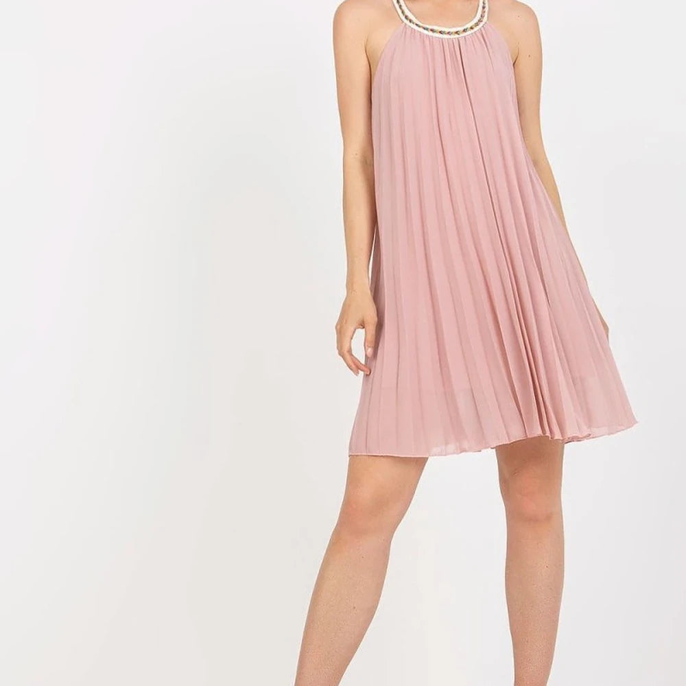 Pleated Strapless Maxi Dress