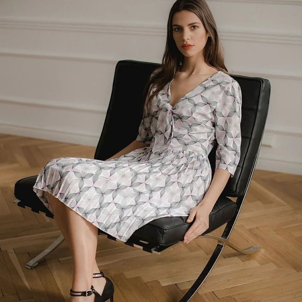 Midi Cocktail Dress with Kimono Sleeve