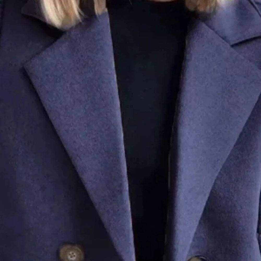Women's Wool Blend Double-Breasted Blazer