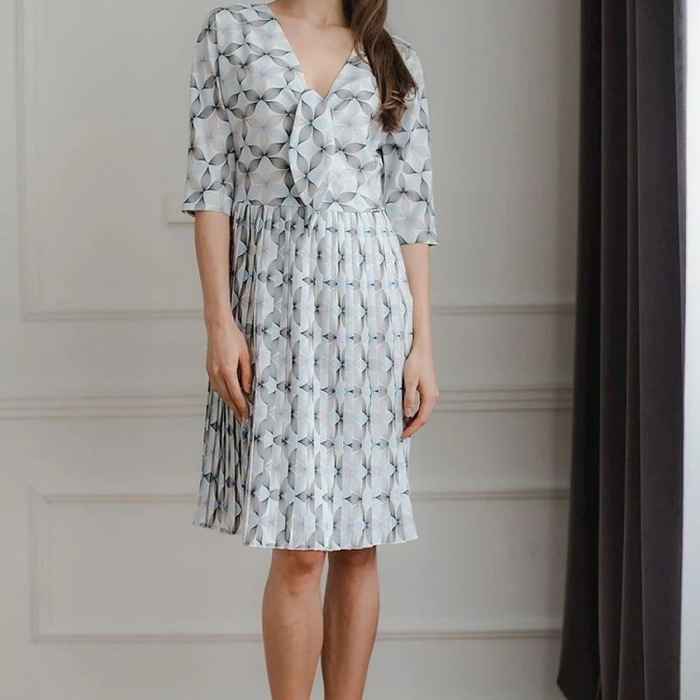 Midi Cocktail Dress with Kimono Sleeve
