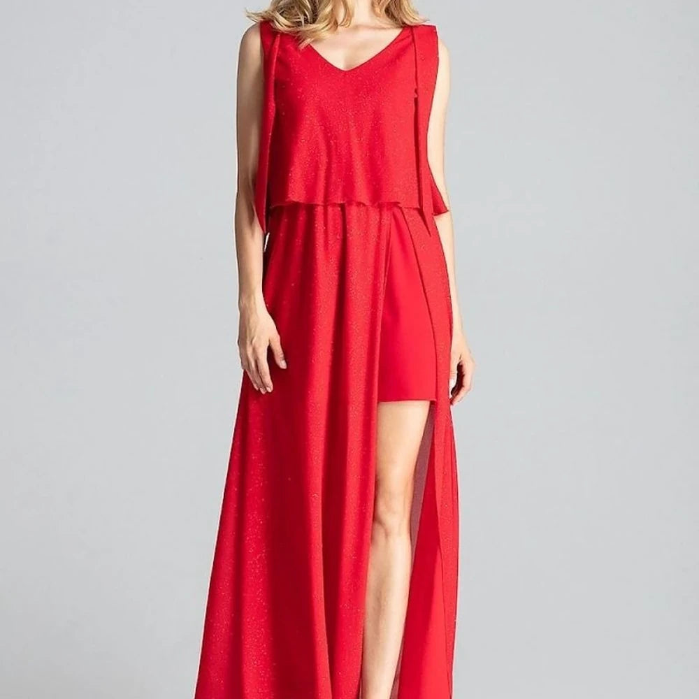 Navy Blue Sleeveless Maxi Dress with Slit