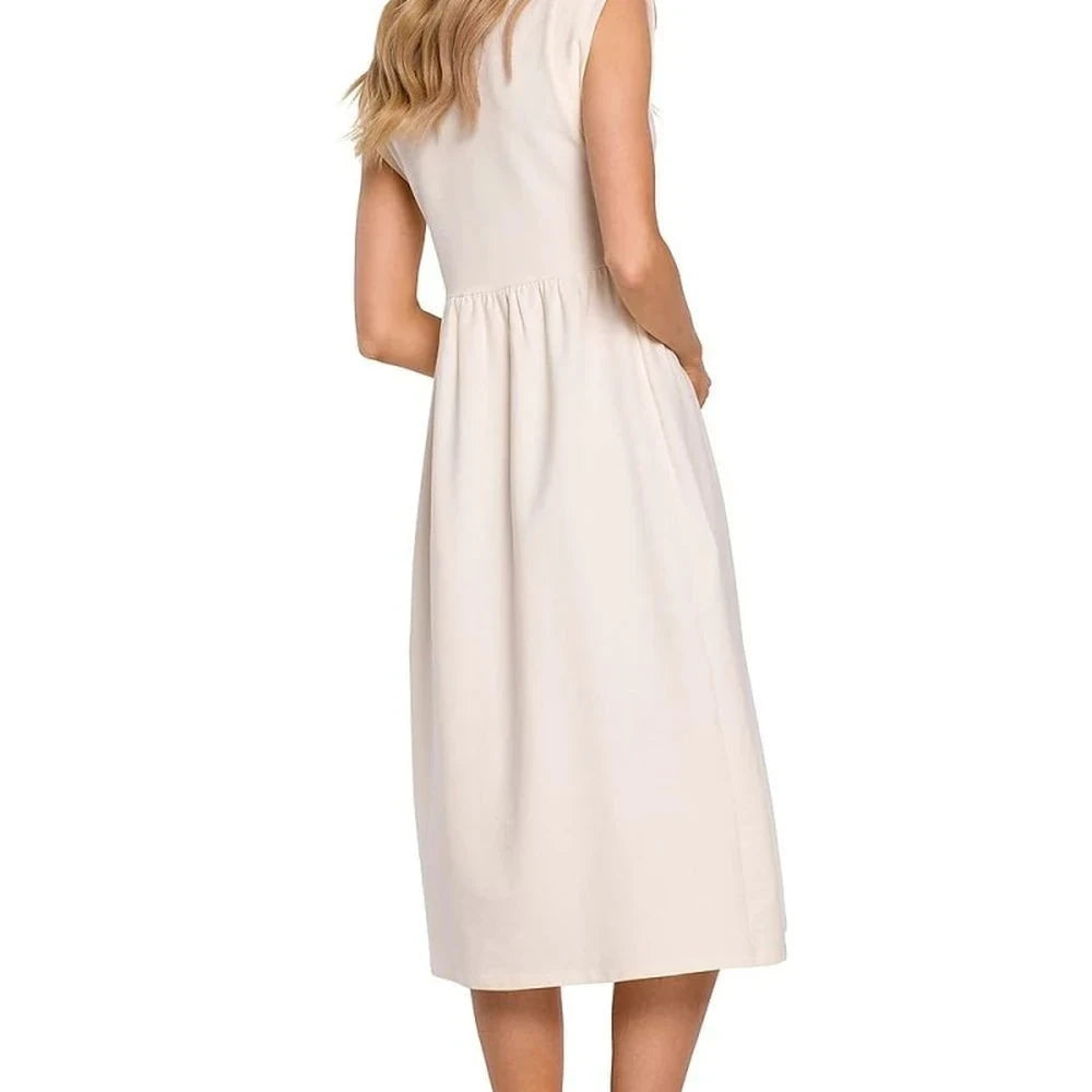 Stretchy Ribbed Knit Midi Dress