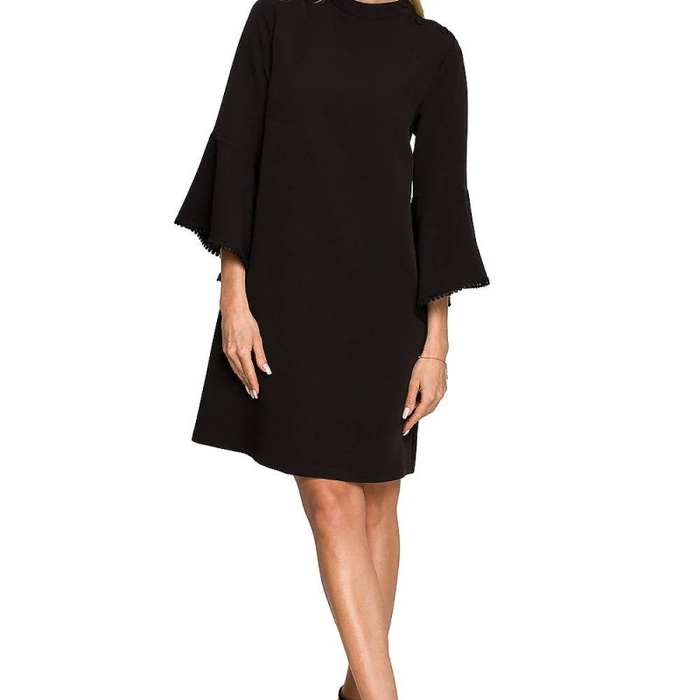 A-Line Dress with Ruffled Sleeves