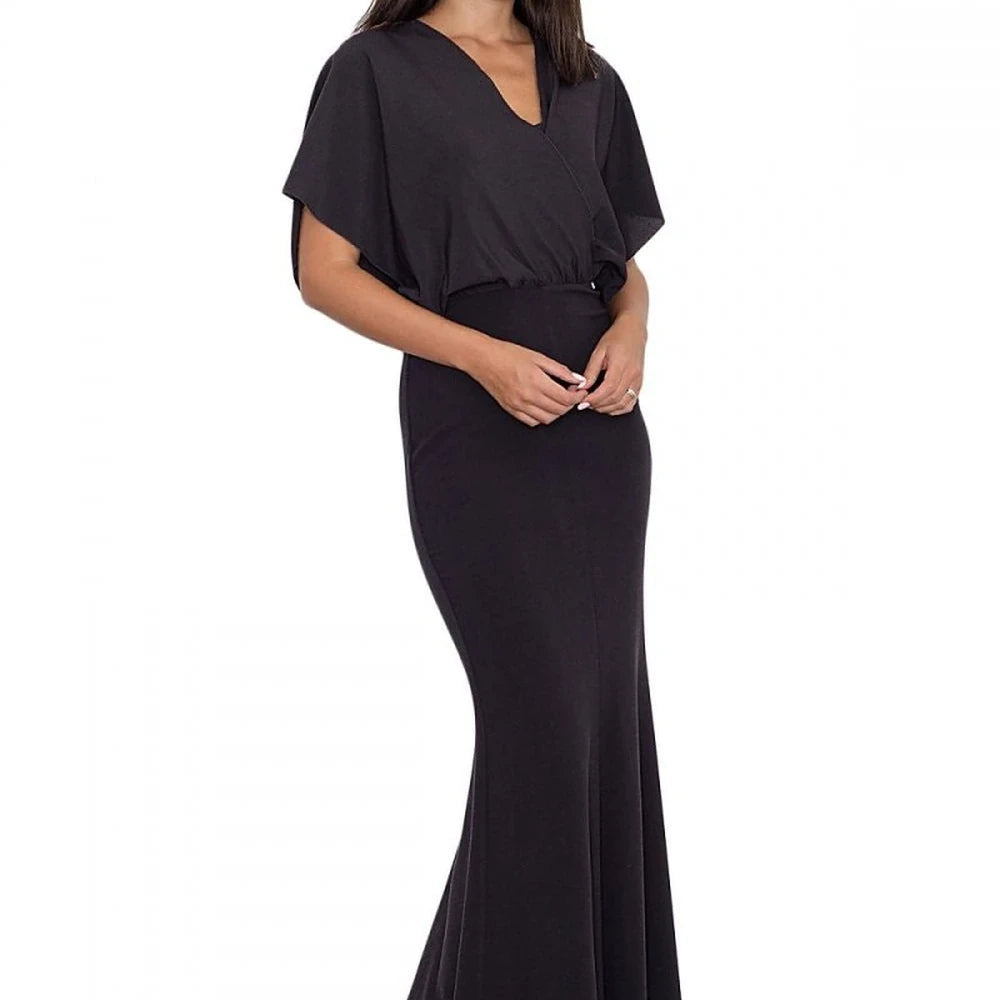 Fitted Long Dress with Transparent Top