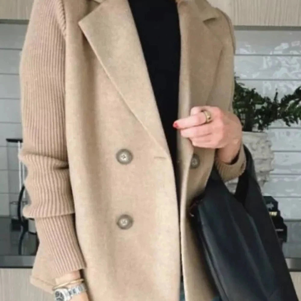 Women's Wool Blend Double-Breasted Blazer