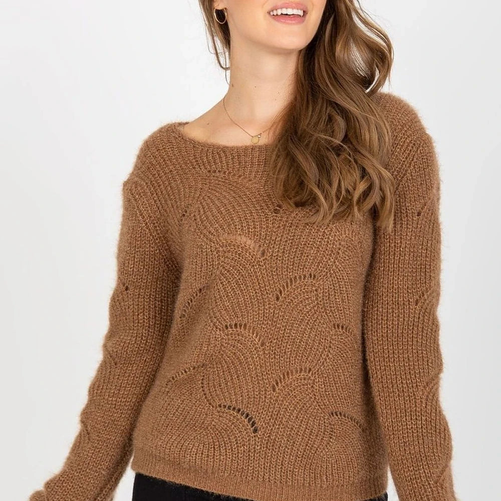 Openwork Mohair Wool Blend Jumper