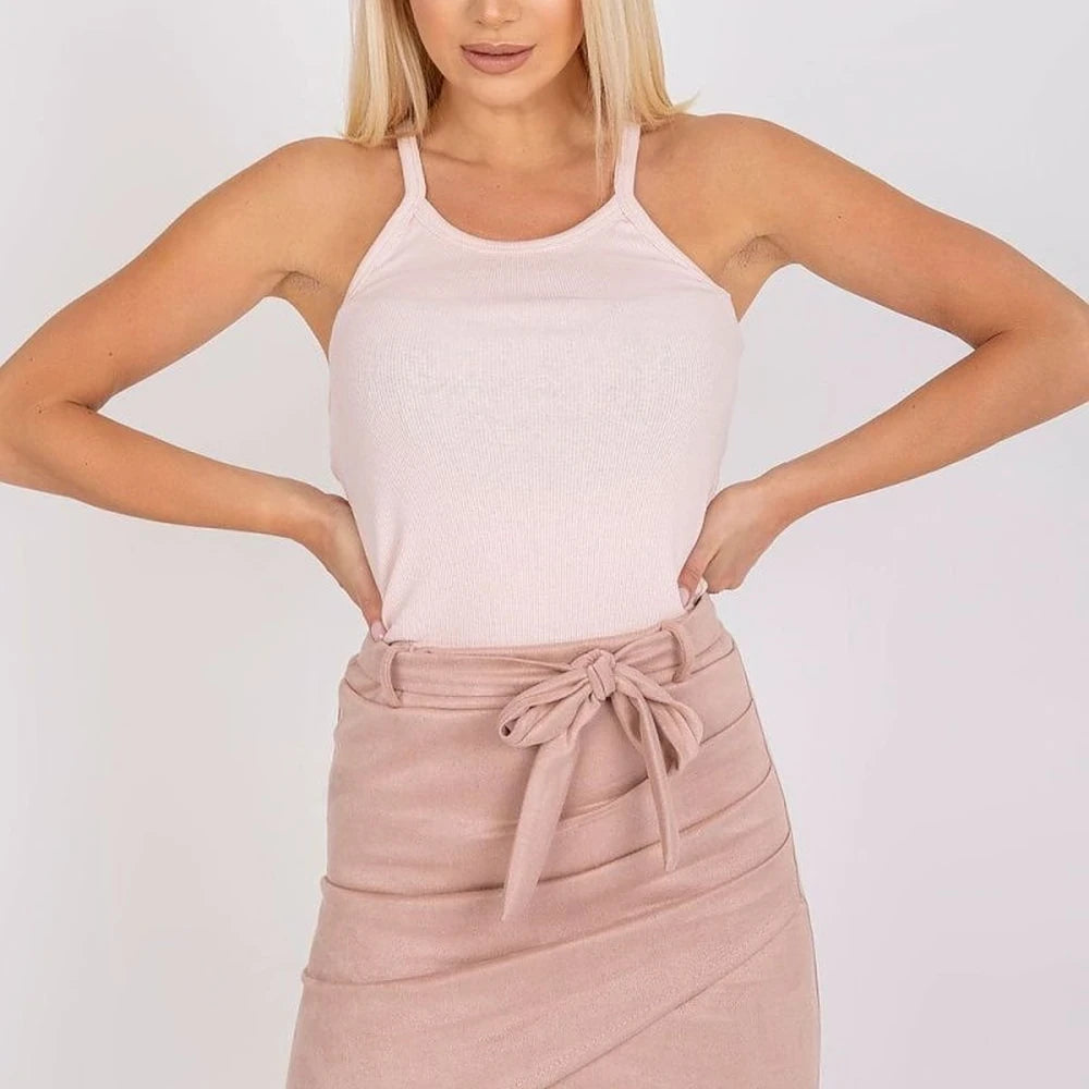 Summer Strapless Shirt - Blue Cotton Blend