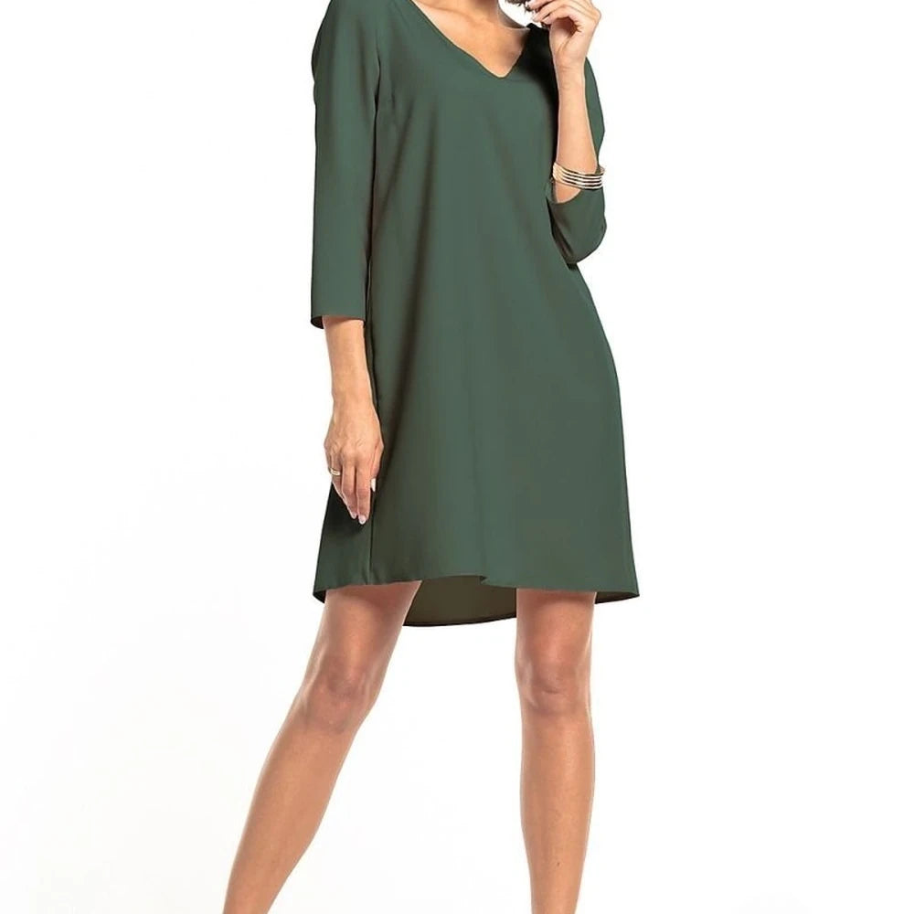 Day Dress with Short Sleeves and Belt