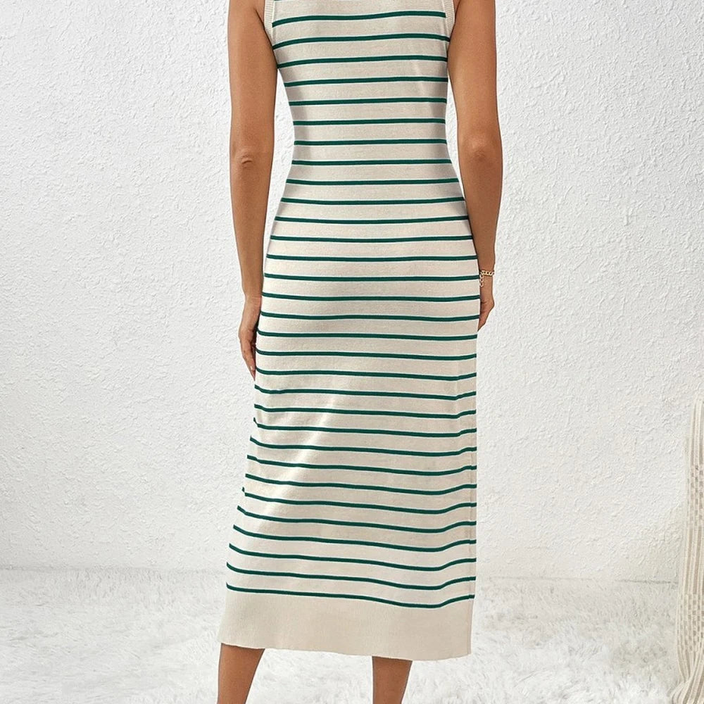 Round Neck Midi Knit Dress
