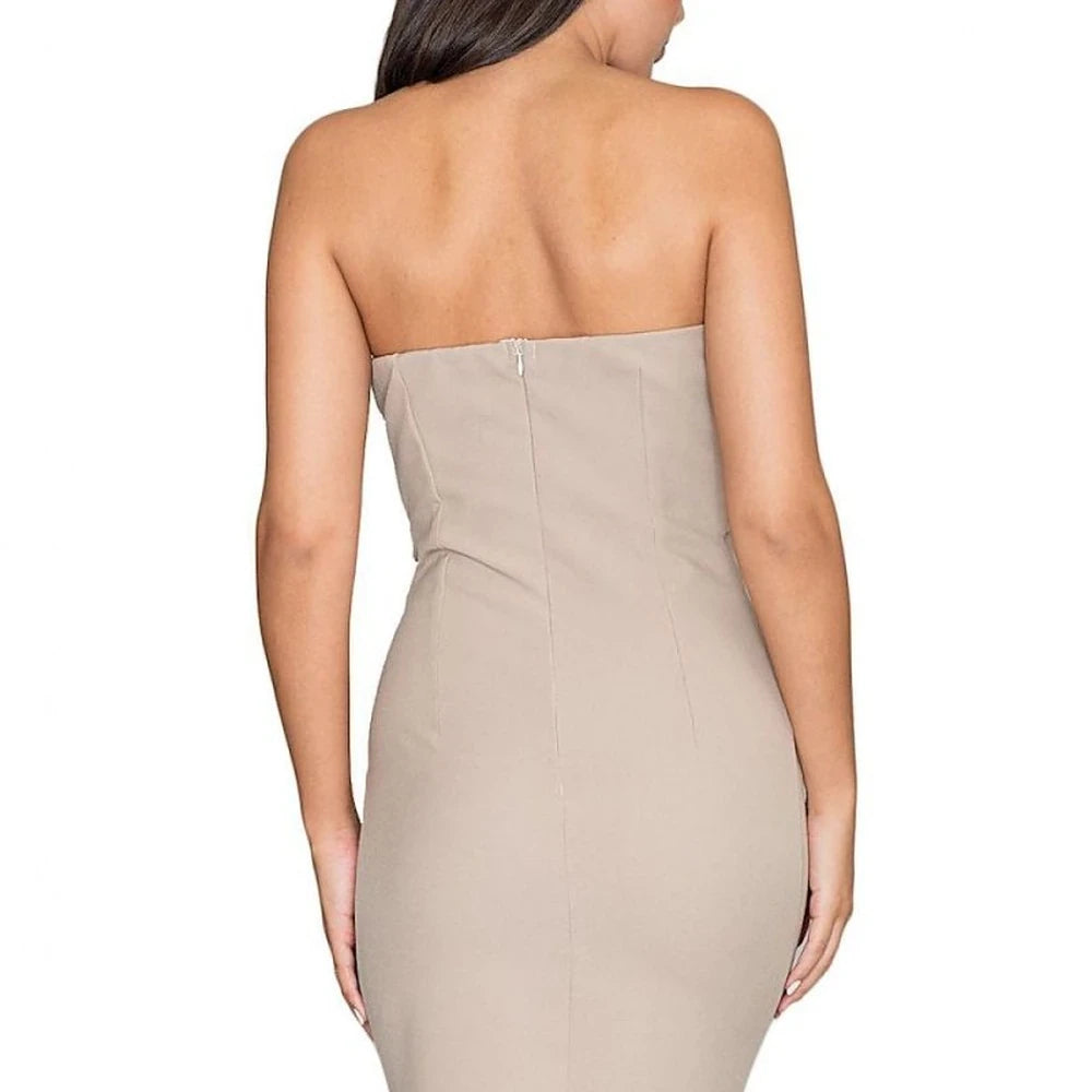 Fitted Open Shoulder Cocktail Dress