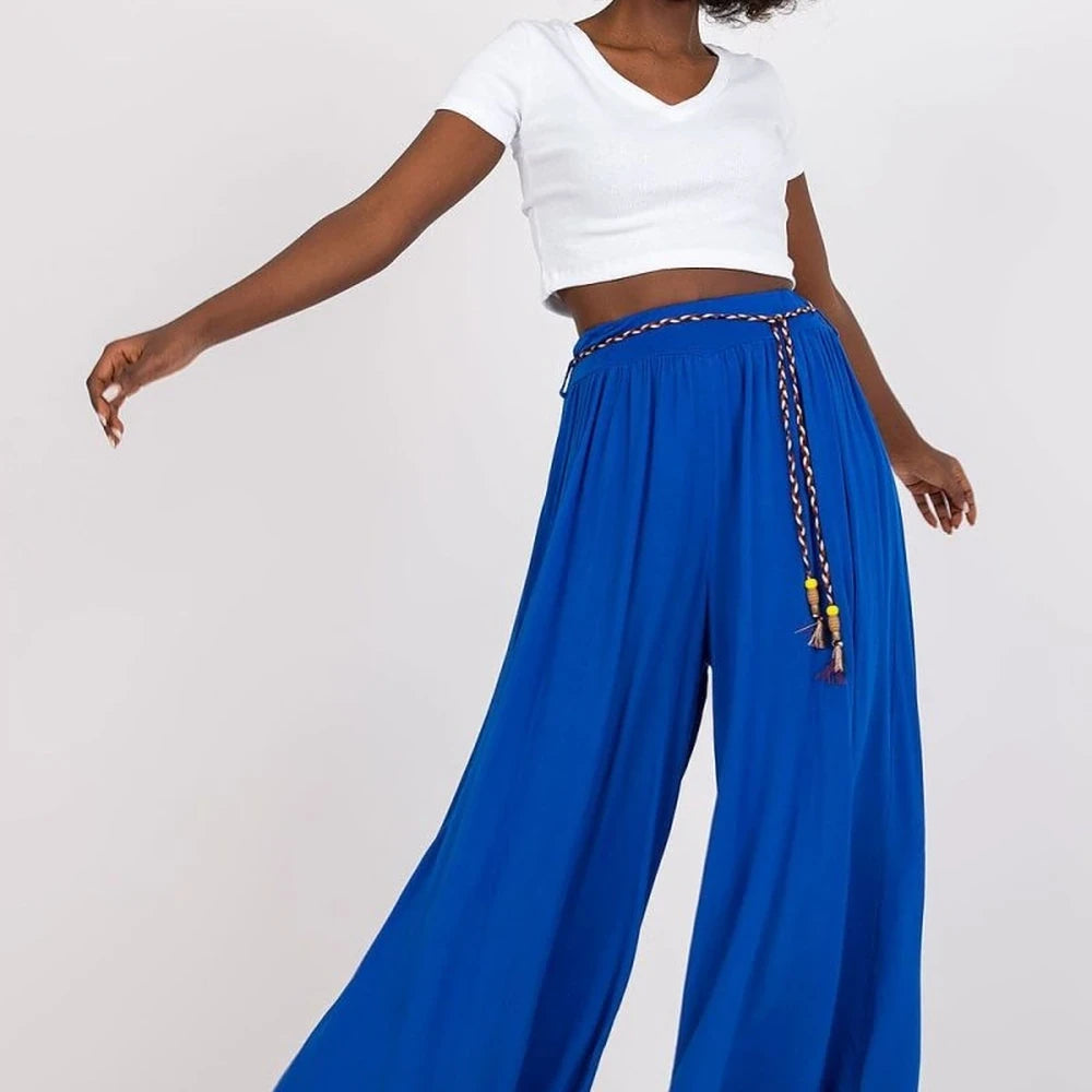 High-Waisted Wide-Leg Trousers
