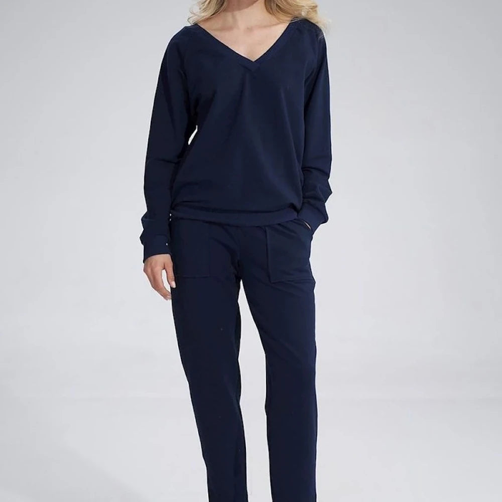 Cotton V-Neck Sweatshirt