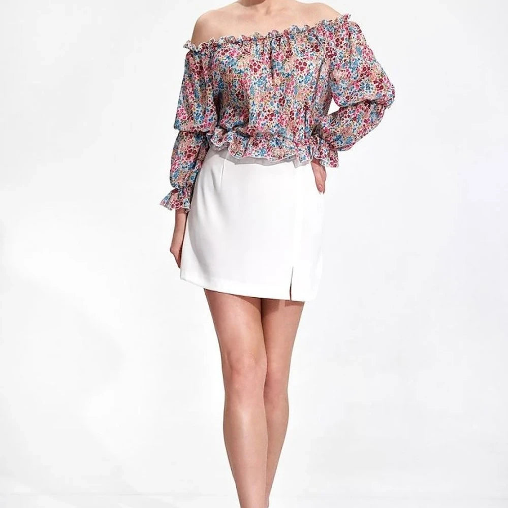 Mini Skirt with Side Zip and Slit