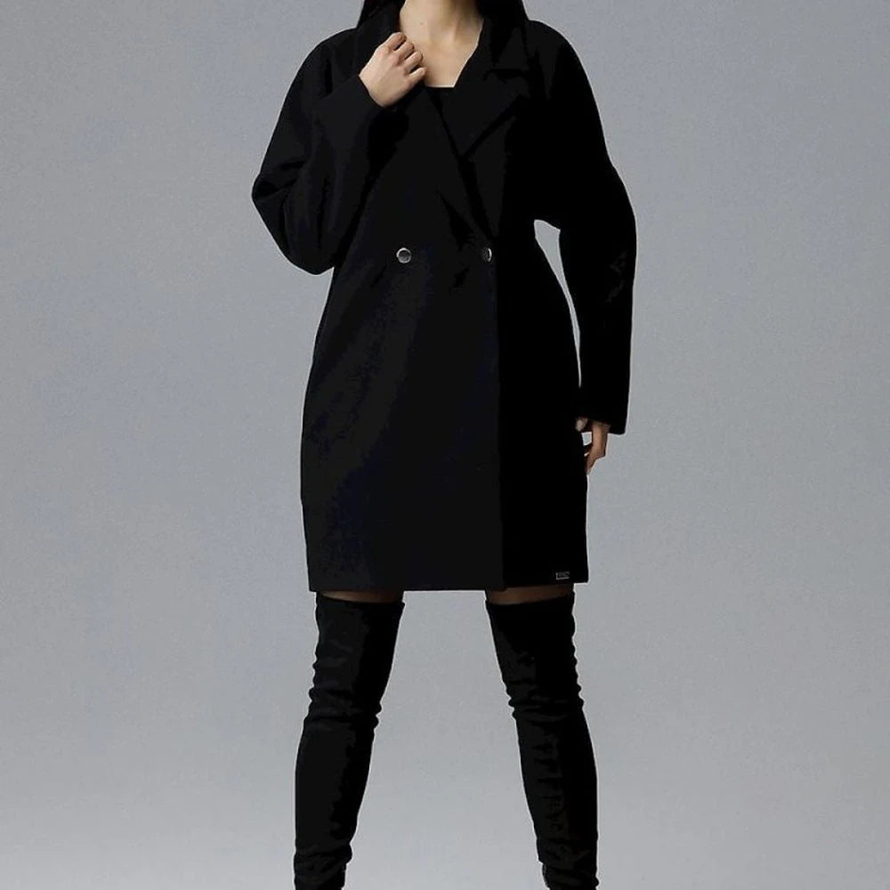 Loose Kimono Sleeve Double-Breasted Coat