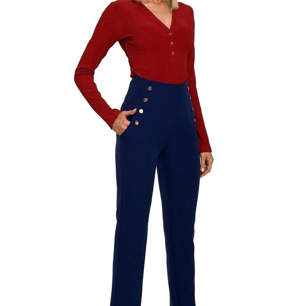 Slim Fit High Waist Trousers