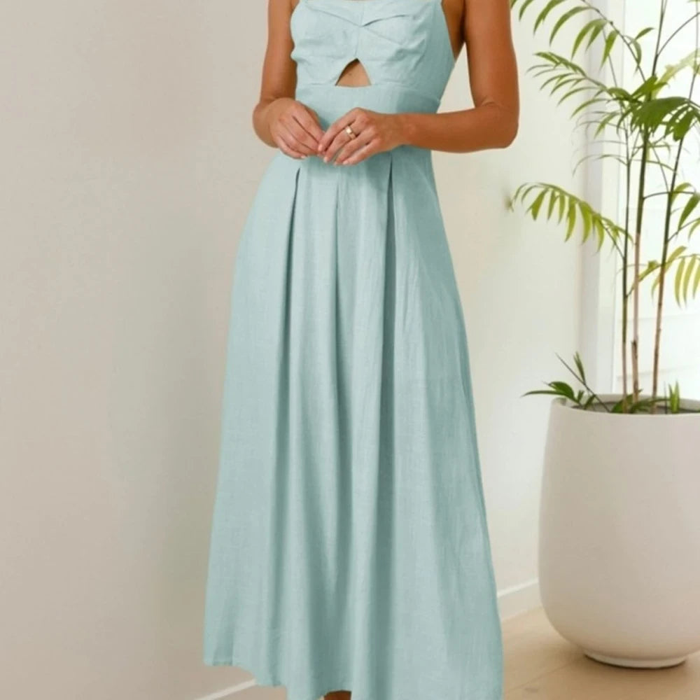 Devine Cutout Square Neck Cami Dress