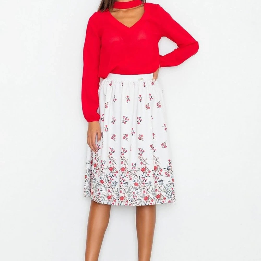 Midi Skirt with Waist Creases