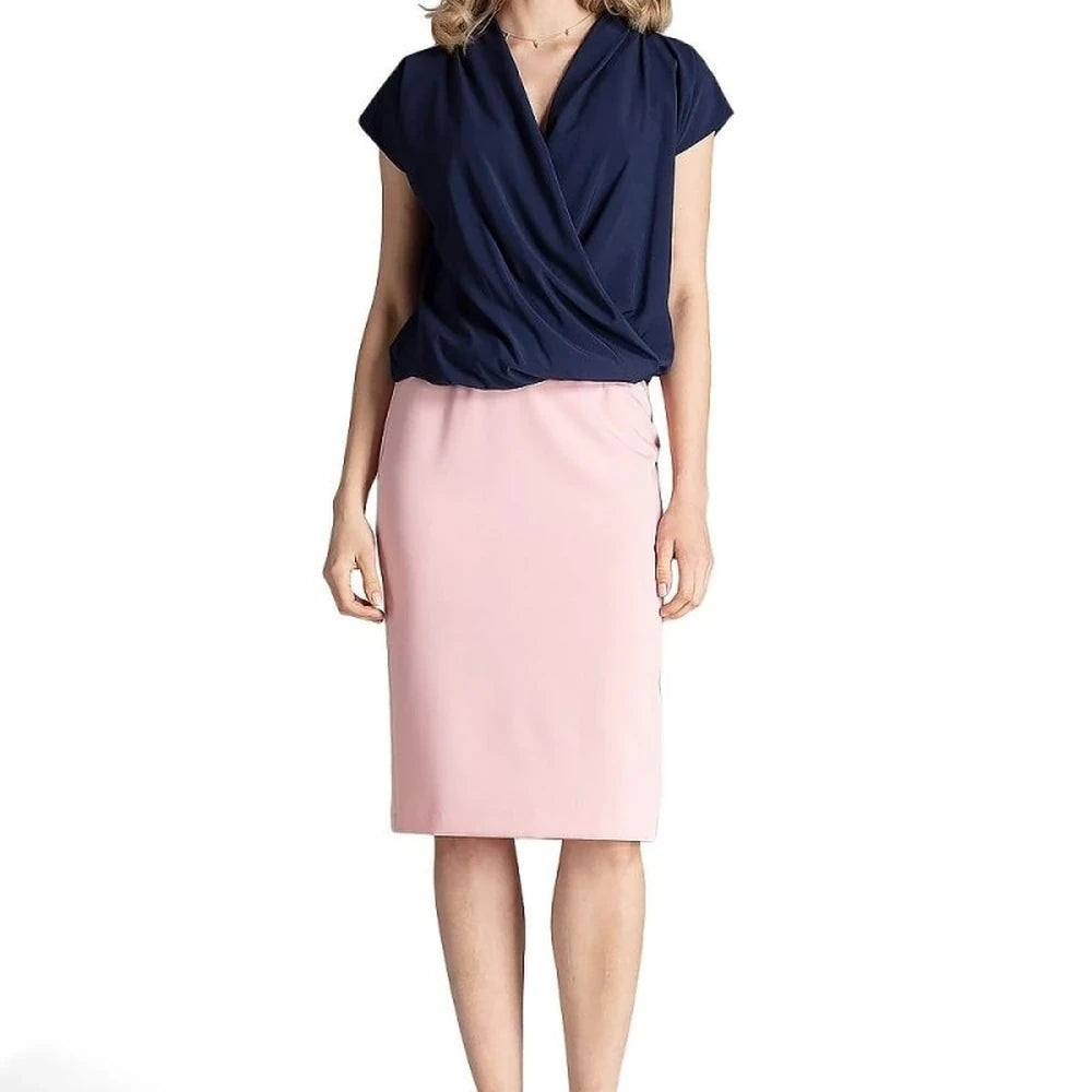 Polyester Blouse with Envelope Neckline