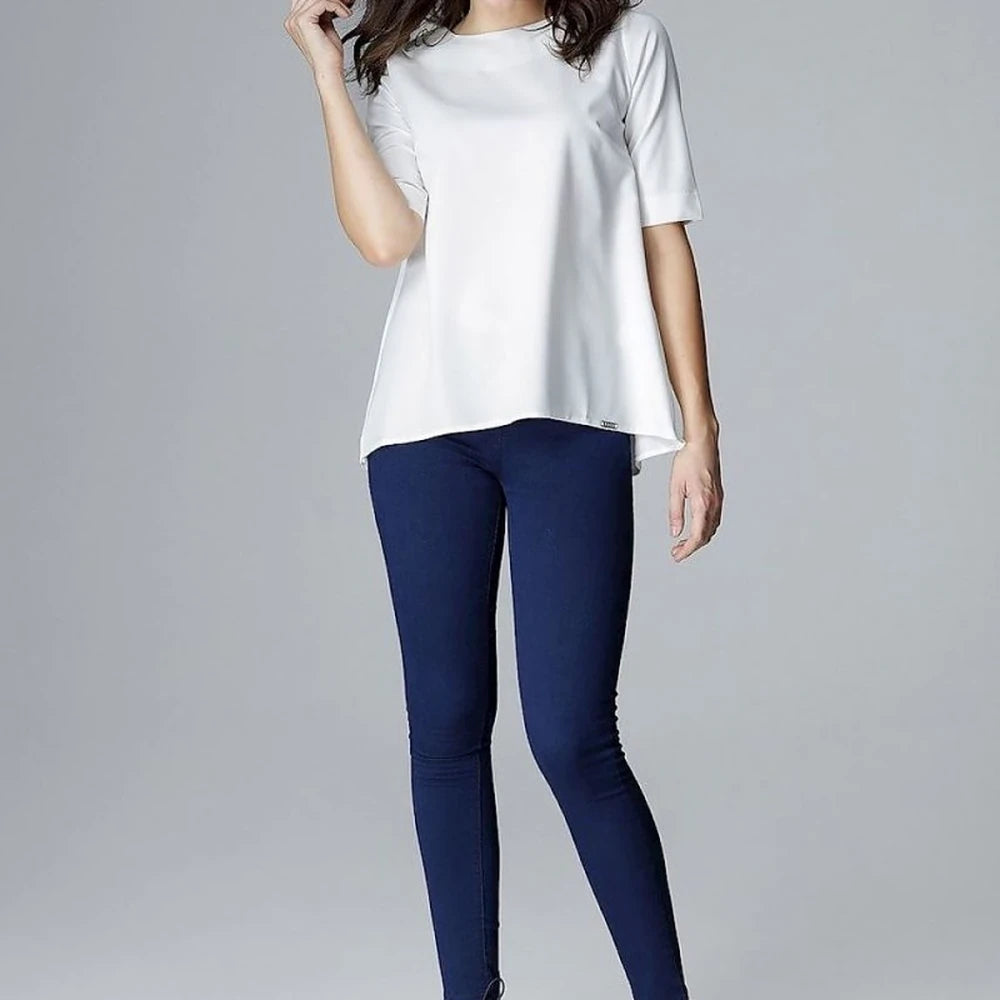 Loose Fit Blouse with Breathable Fabric