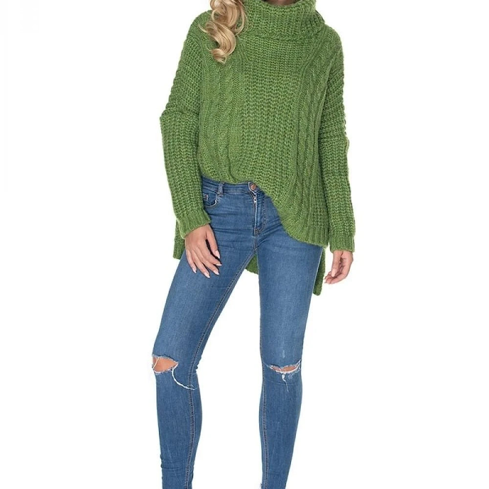 Oversize Wool Blend Turtleneck Sweater