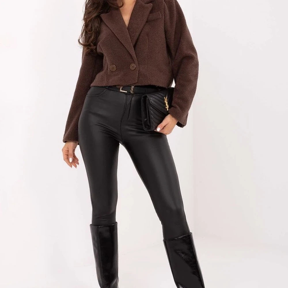 Short Brown Double-Breasted Coat