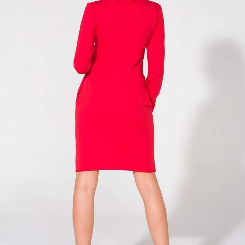 Knit Dress with Pockets and Raw Hem