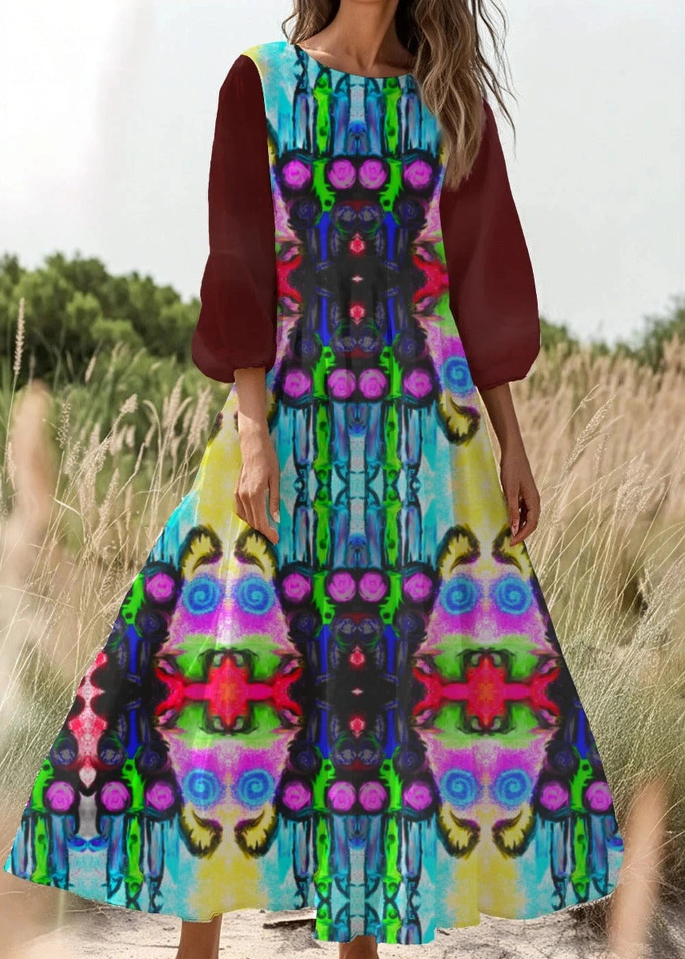 All-Over Women's Long Sleeve Dress