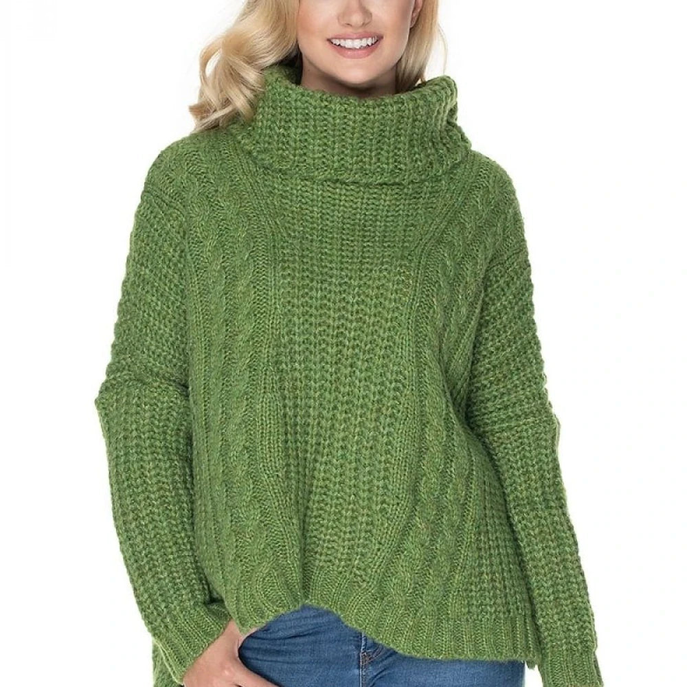Oversize Wool Blend Turtleneck Sweater