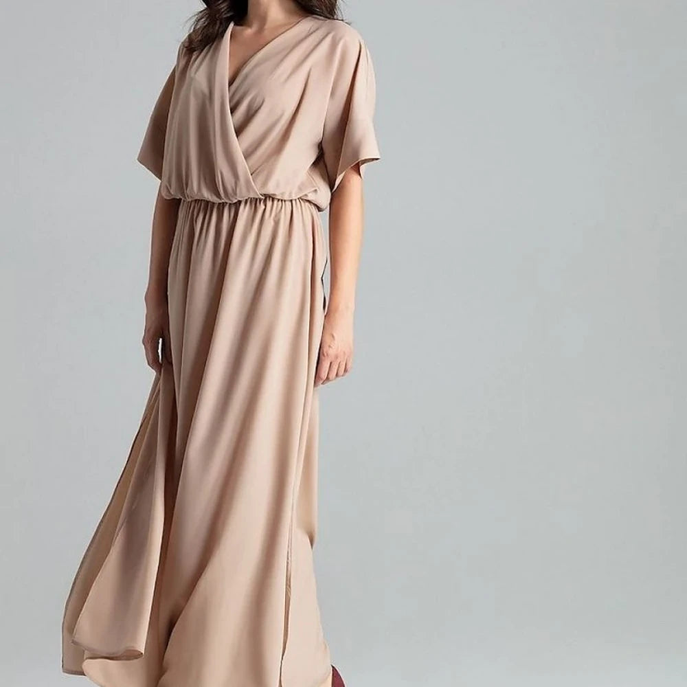 Long Floral Dress with Kimono Sleeves