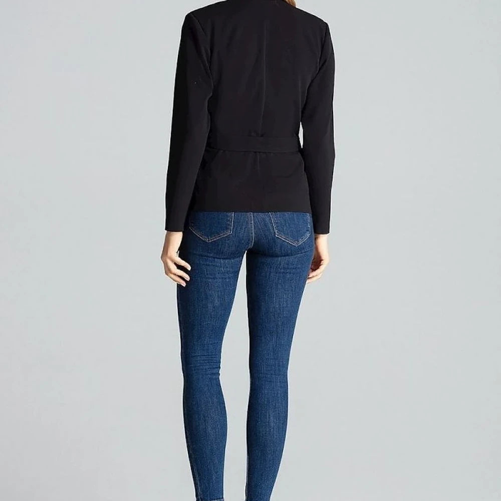 Red Tie Waist Blouse with Long Sleeves