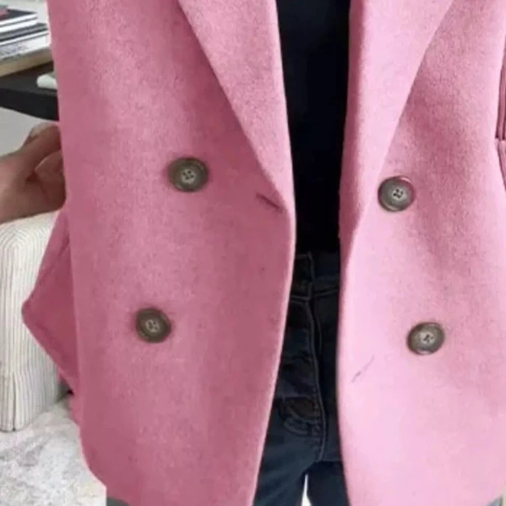 Women's Wool Blend Double-Breasted Blazer