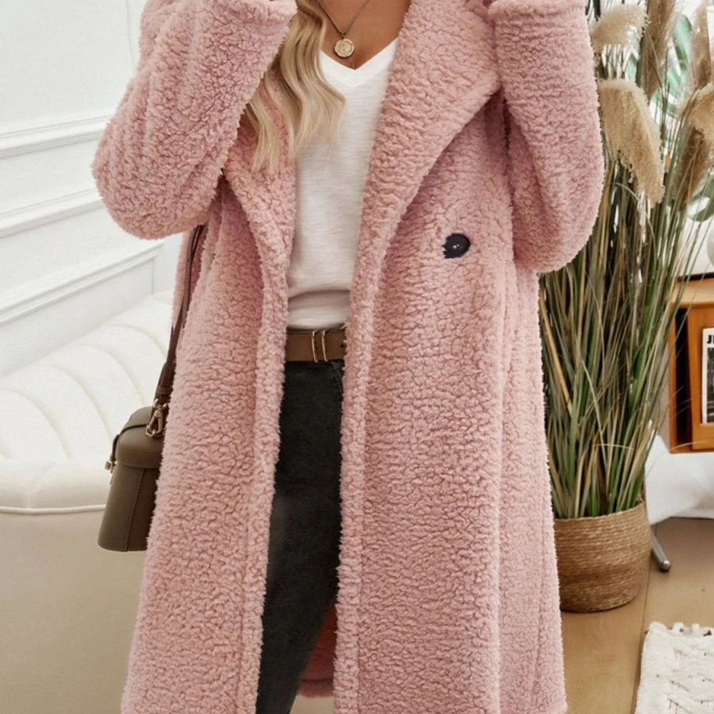Hooded Teddy Coat with Pockets