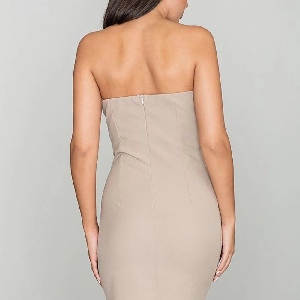 Fitted Open Shoulder Cocktail Dress