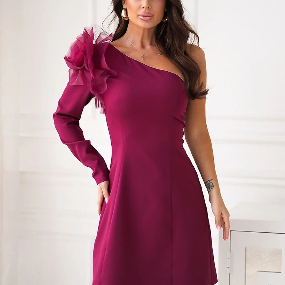 Fitted Mini Dress with Rose