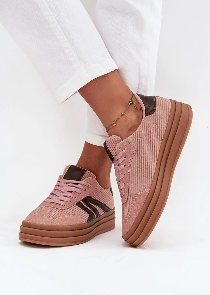 Sport shoes with eco leather and corduroy