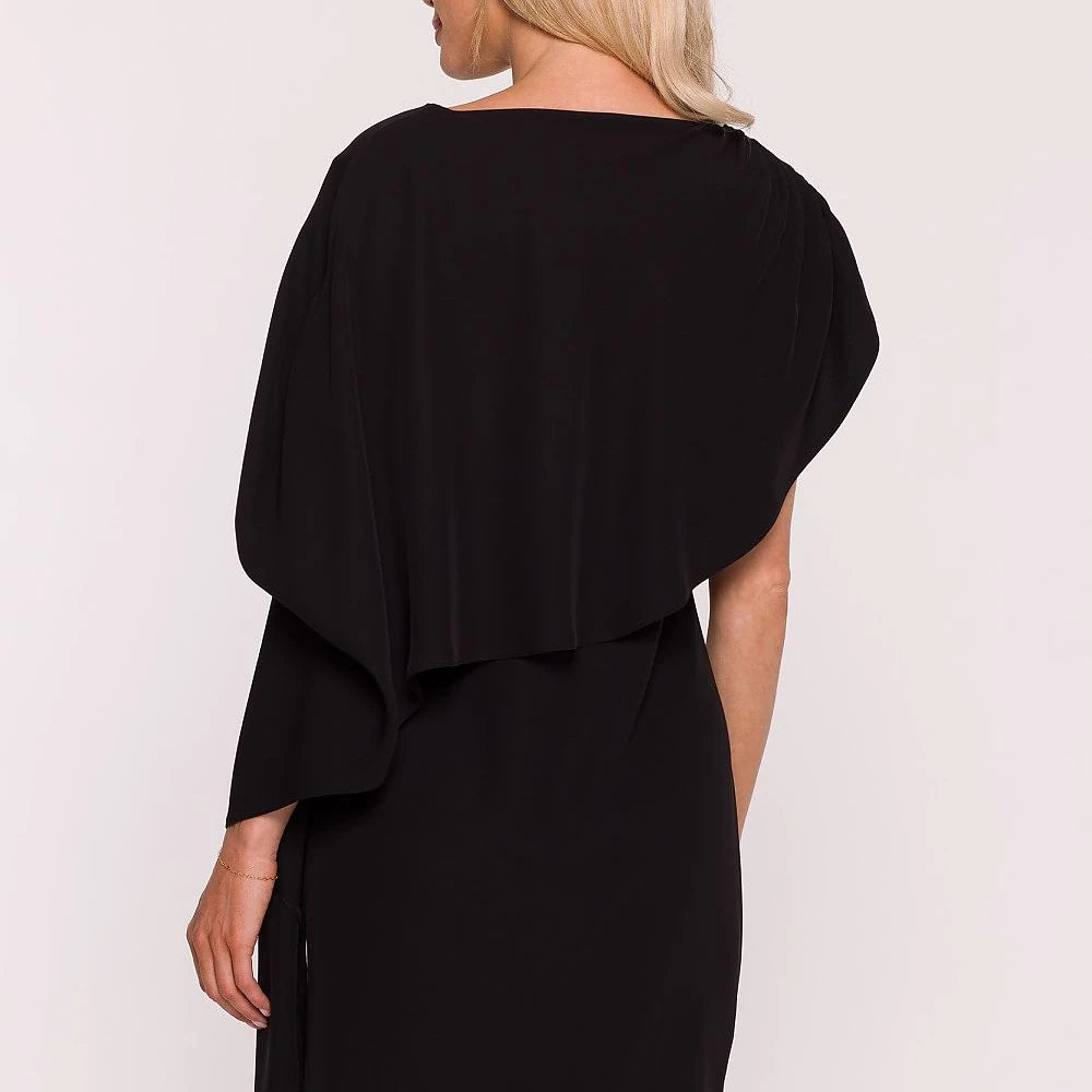 Violet Evening Dress with Cape