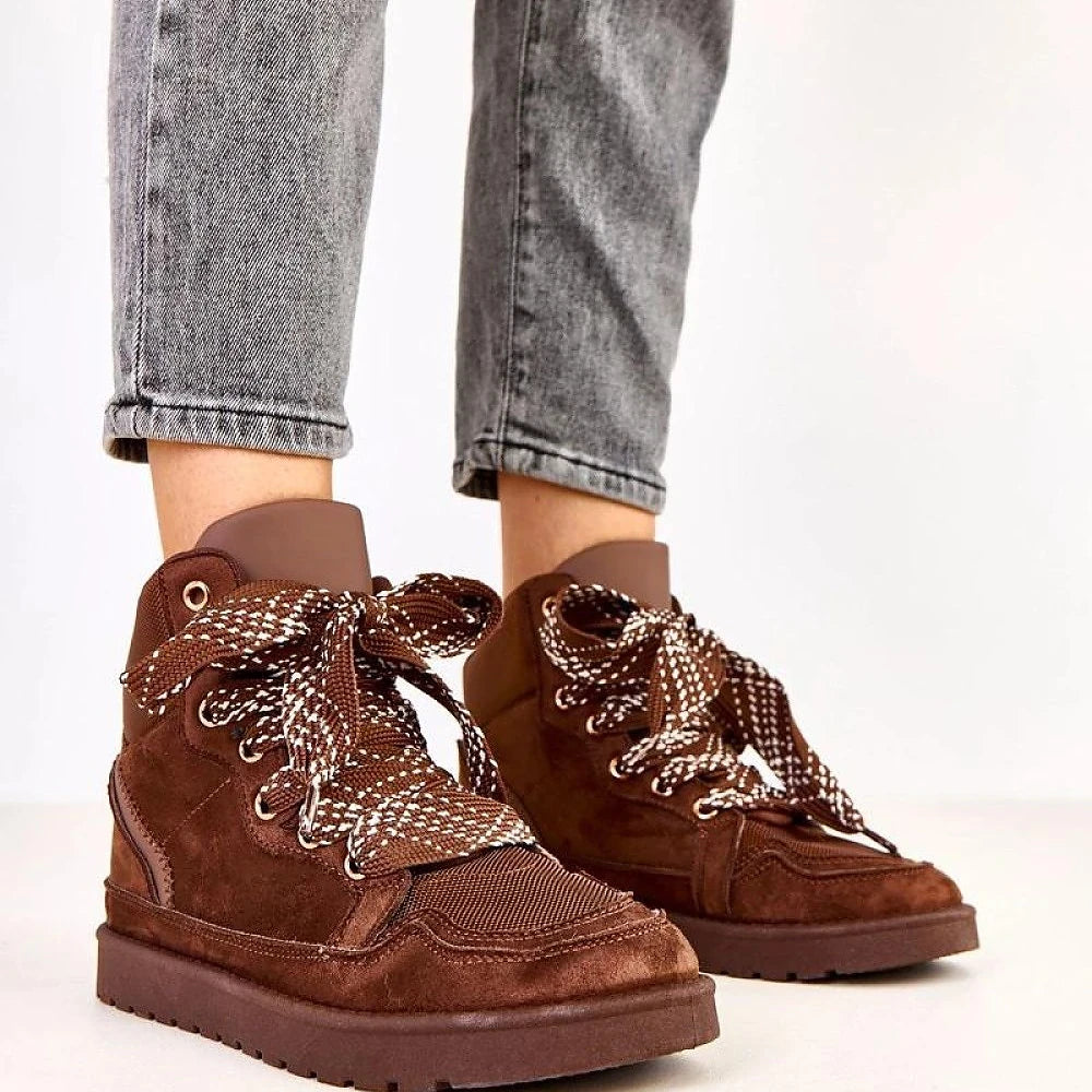 Brown Suede-Like Eco Leather Sport Shoes
