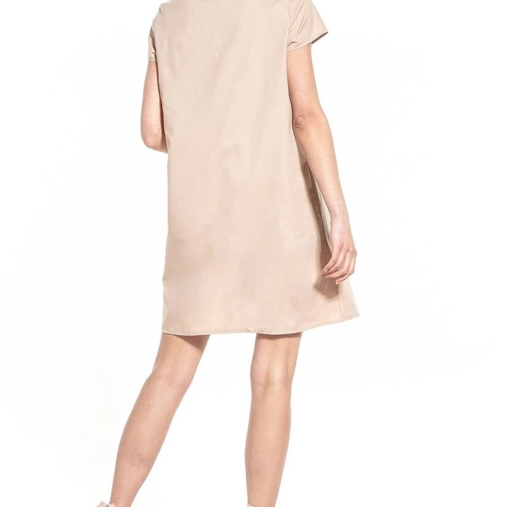 Boat Neck Short Sleeve Cotton Day Dress