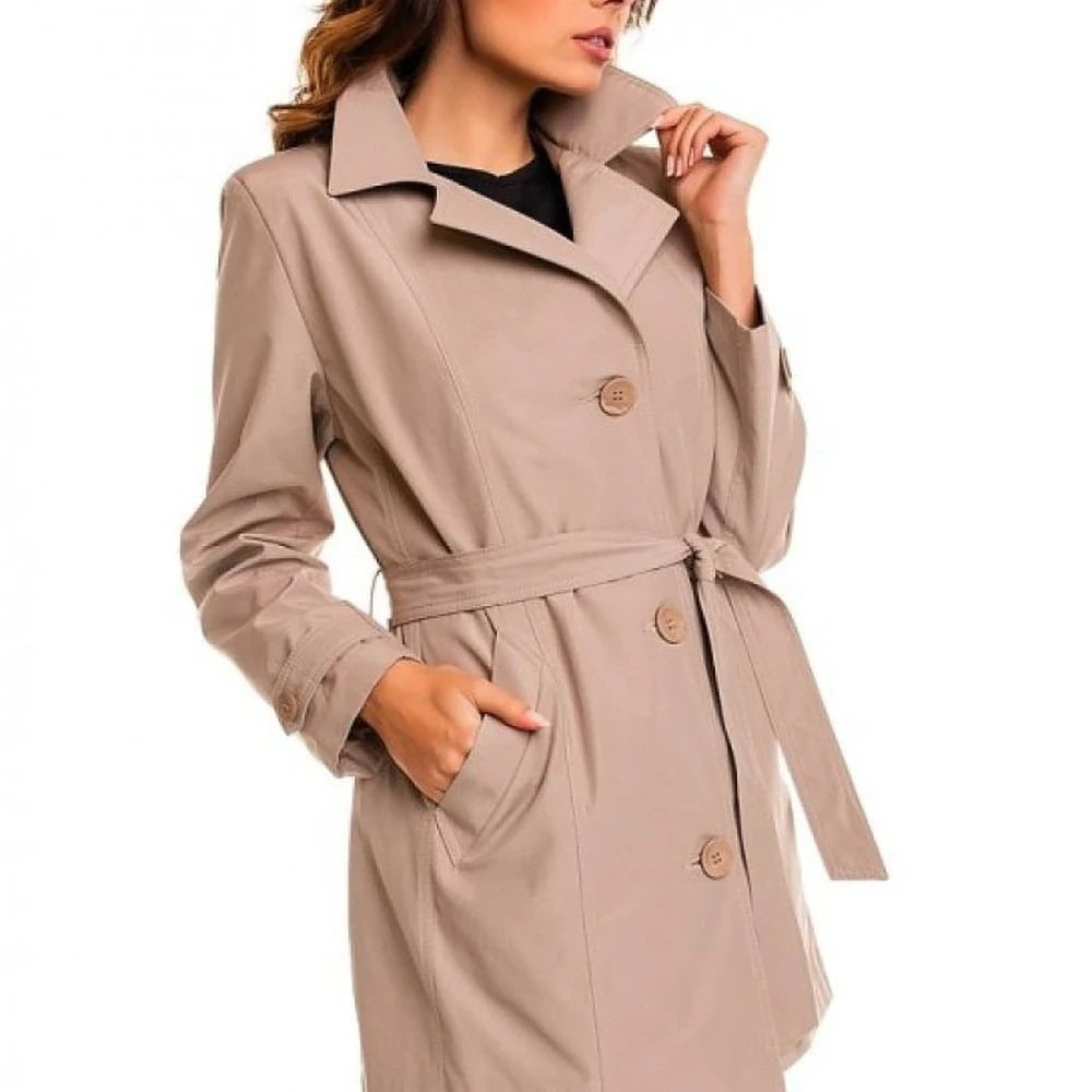 Classic Cotton Trench Coat - Beige