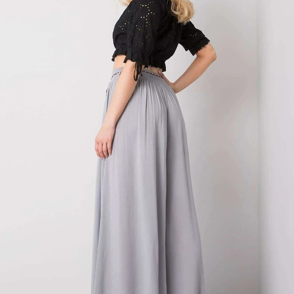 High-Waisted Wide-Leg Trousers