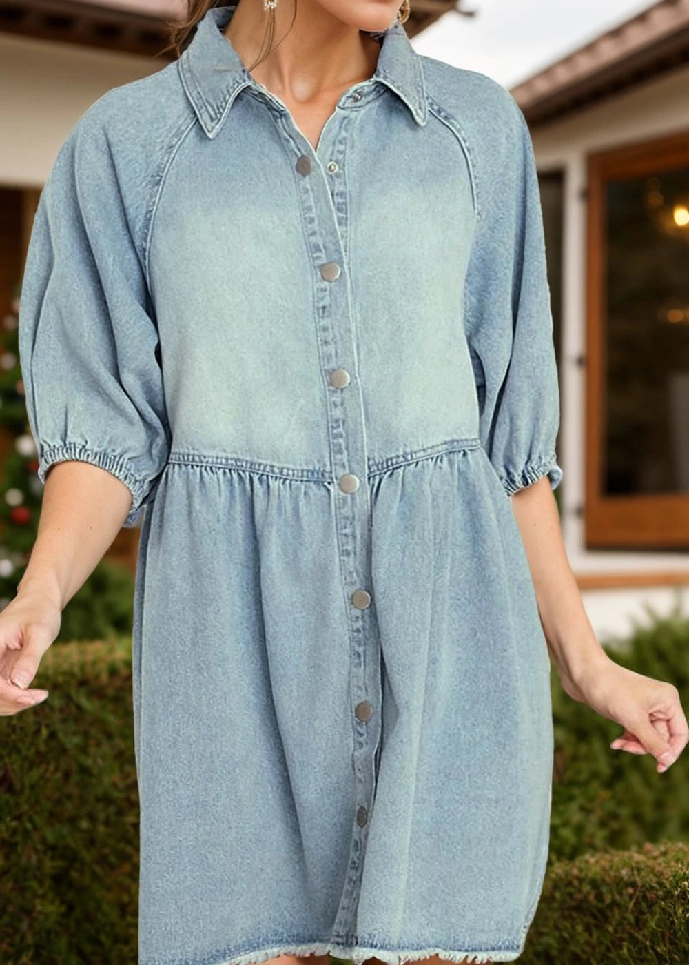 Raw hem snap down half