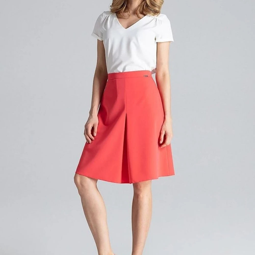 A-Line Midi Skirt with Pleated Details