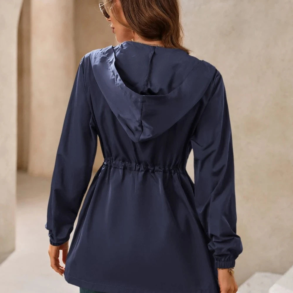 Waterproof Long Sleeve Hooded Windbreaker