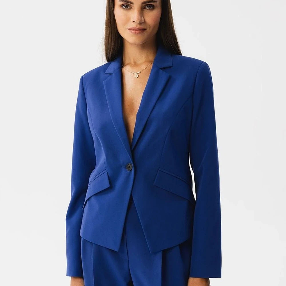 Short Asymmetrical Blazer with Single Button
