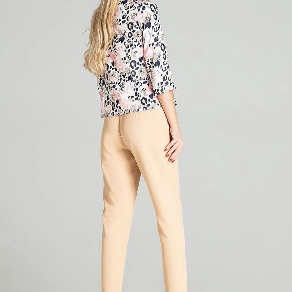 Checked Trousers with Tapered Legs