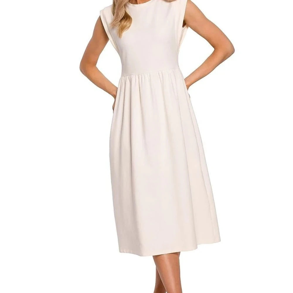 Stretchy Ribbed Knit Midi Dress
