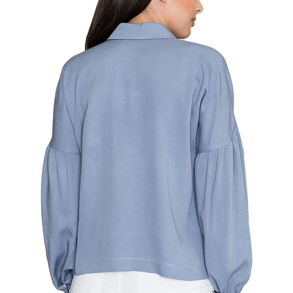 Viscose Kimono Shirt with Pleated Sleeves