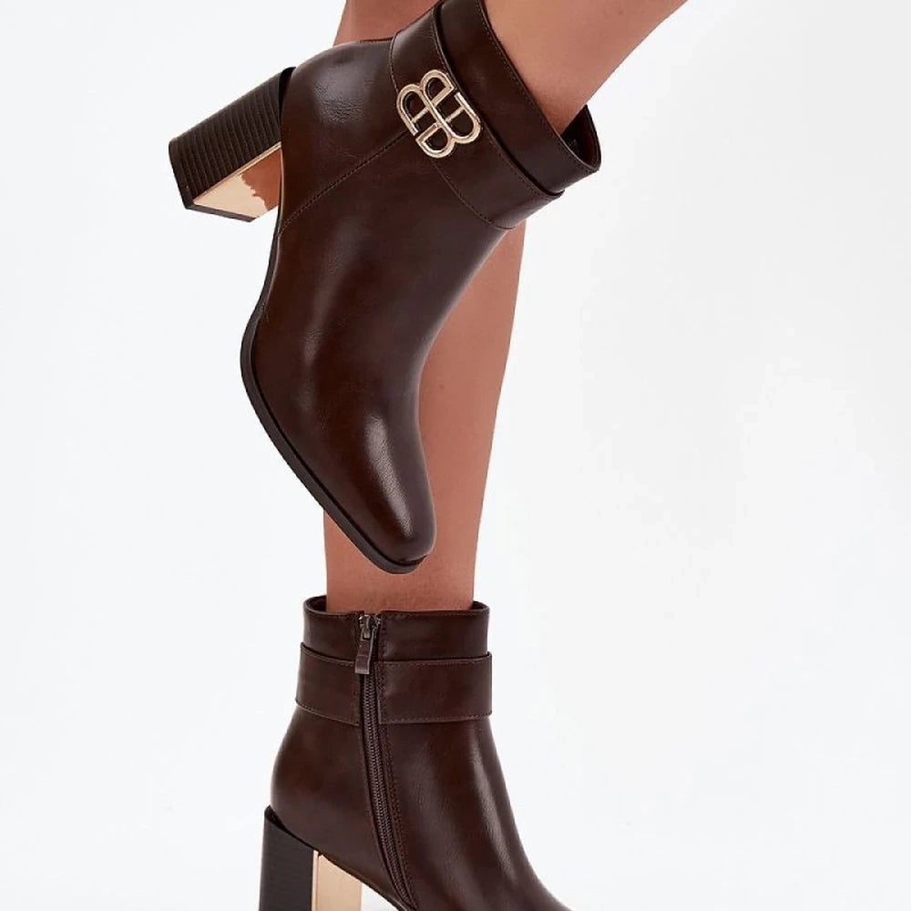 Women's Ankle Boots with Column Heel